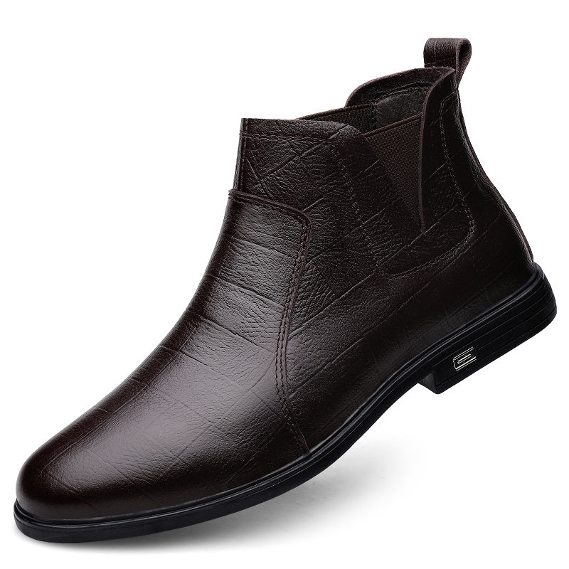 Men's Plaid Print Chelsea Boots