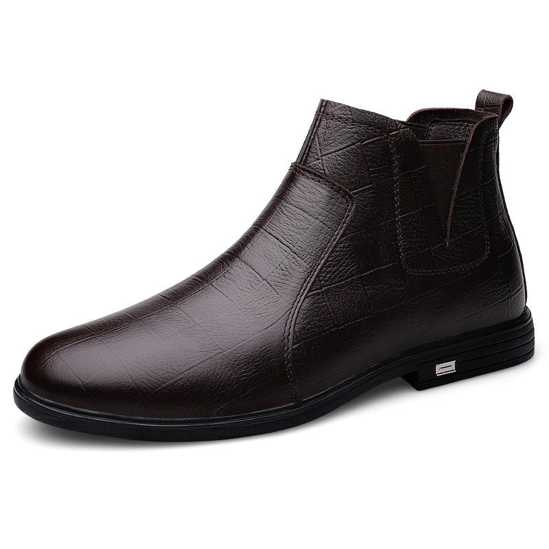 Men's Plaid Print Chelsea Boots