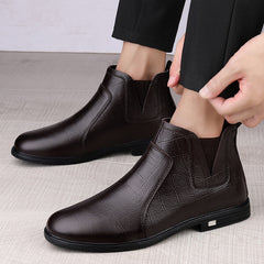 Men's Plaid Print Chelsea Boots