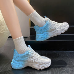 Women's Chunky Ombre Sneakers with Non Slip Mesh