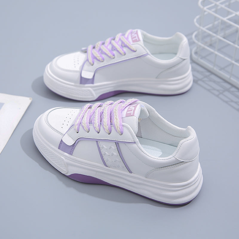 Women's Purple Platform Skate Shoes Low Top Sneakers