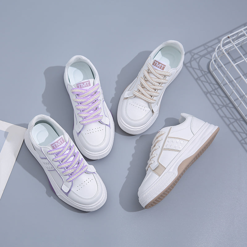 Women's Purple Platform Skate Shoes Low Top Sneakers