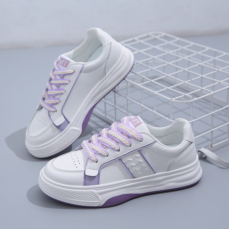 Women's Purple Platform Skate Shoes Low Top Sneakers
