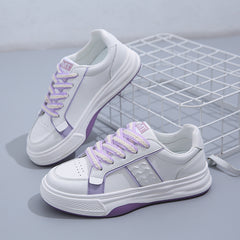 Women's Purple Platform Skate Shoes Low Top Sneakers