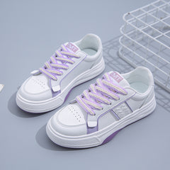 Women's Purple Platform Skate Shoes Low Top Sneakers