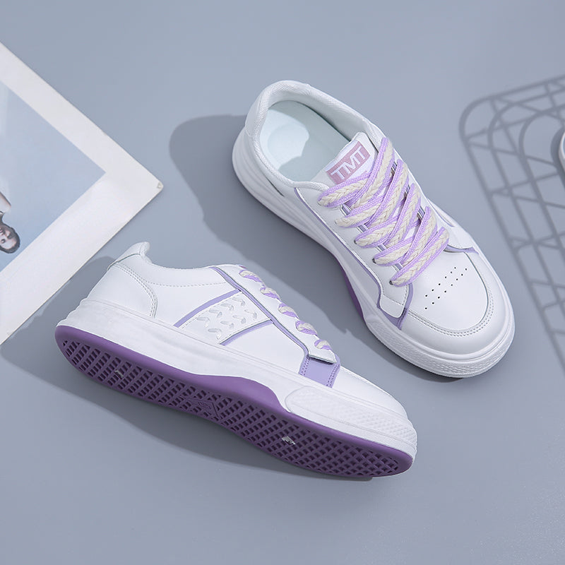 Women's Purple Platform Skate Shoes Low Top Sneakers