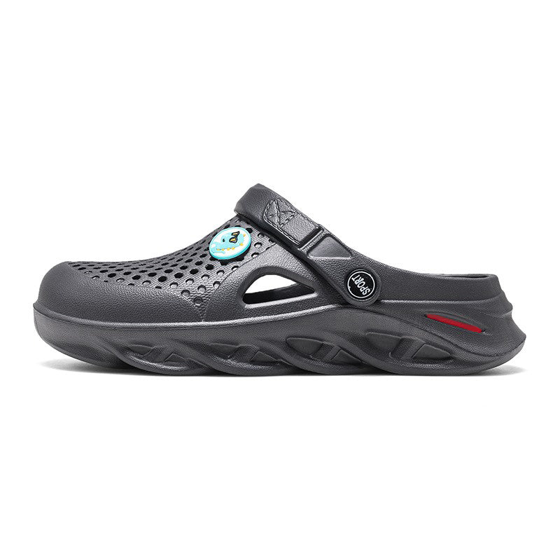 Men's Lightweight Open Back Clogs Bathing Shoes Breathable Grey