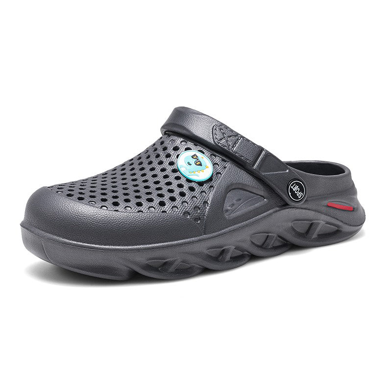 Men's Lightweight Open Back Clogs Bathing Shoes Breathable Grey