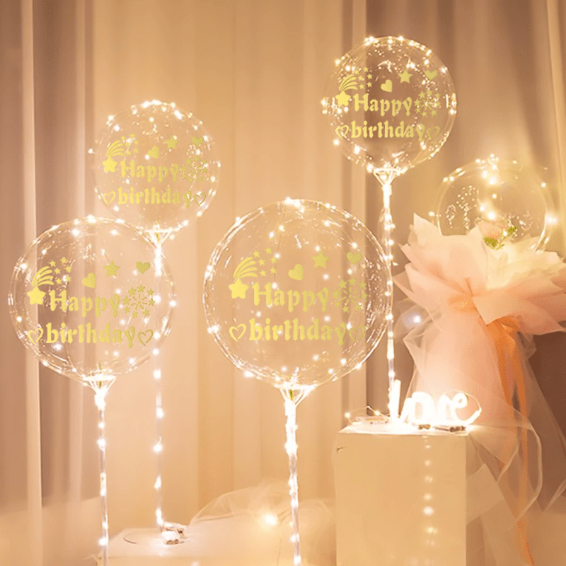 4pcs Birthday Pompom Stickers - Sparkle up Your Celebrations