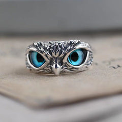 Vintage Punk Men's Owl Adjustable Ring Opening Animal Ring Male Jewelry
