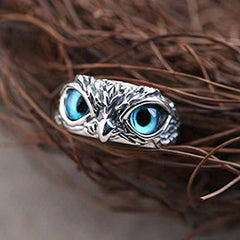 Vintage Punk Men's Owl Adjustable Ring Opening Animal Ring Male Jewelry