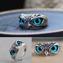 Vintage Punk Men's Owl Adjustable Ring Opening Animal Ring Male Jewelry
