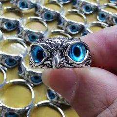 Vintage Punk Men's Owl Adjustable Ring Opening Animal Ring Male Jewelry