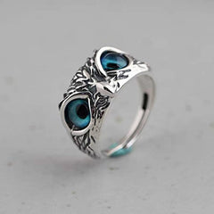 Vintage Punk Men's Owl Adjustable Ring Opening Animal Ring Male Jewelry