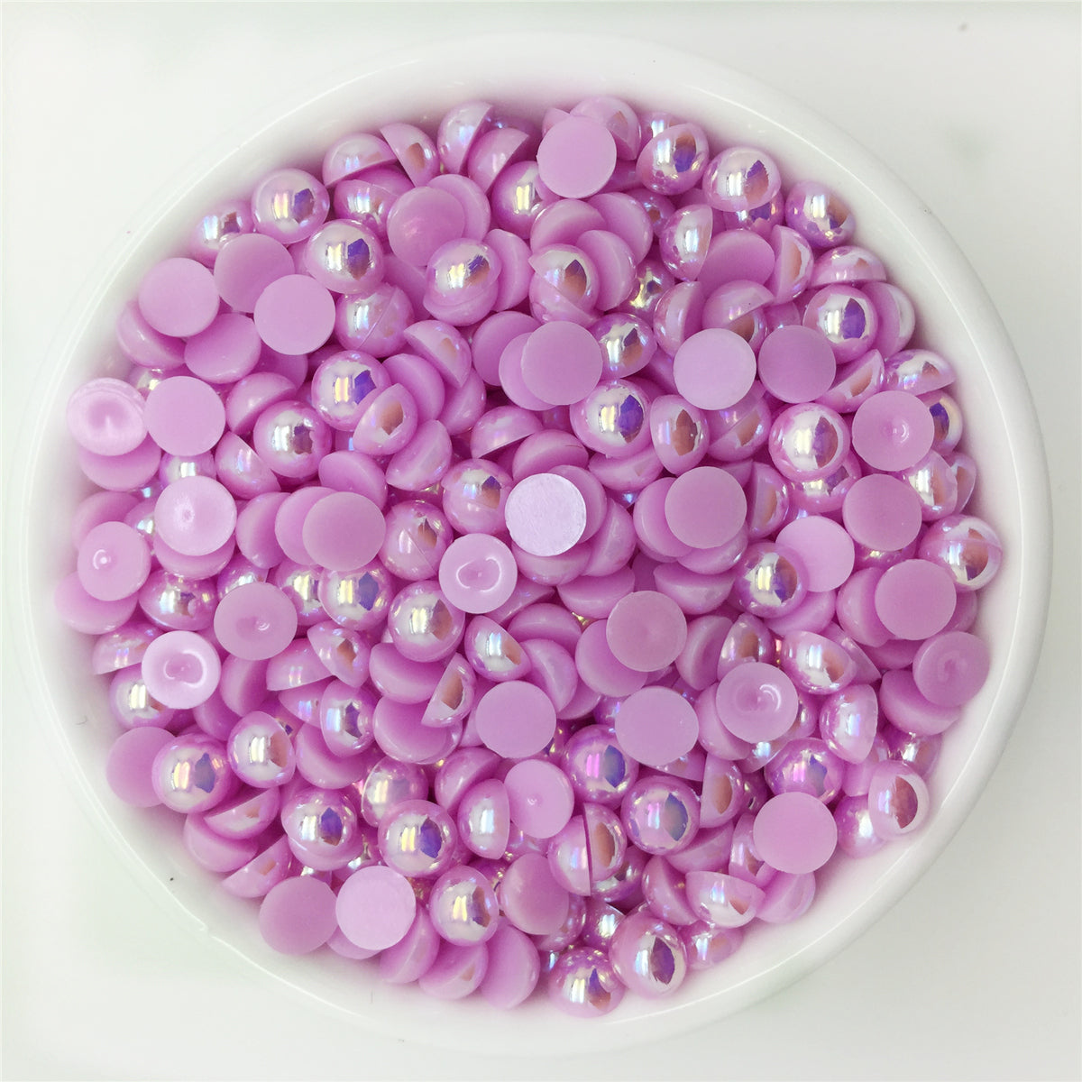 100pcs 6mm DIY Half Pearl Bead Flat Back Art Decor