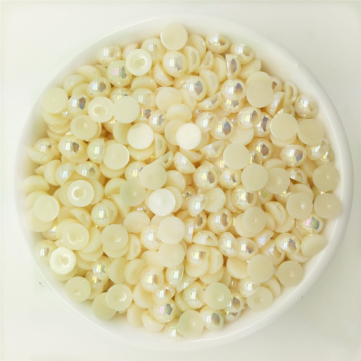 100pcs 6mm DIY Half Pearl Bead Flat Back Art Decor