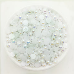 100pcs 6mm DIY Half Pearl Bead Flat Back Art Decor