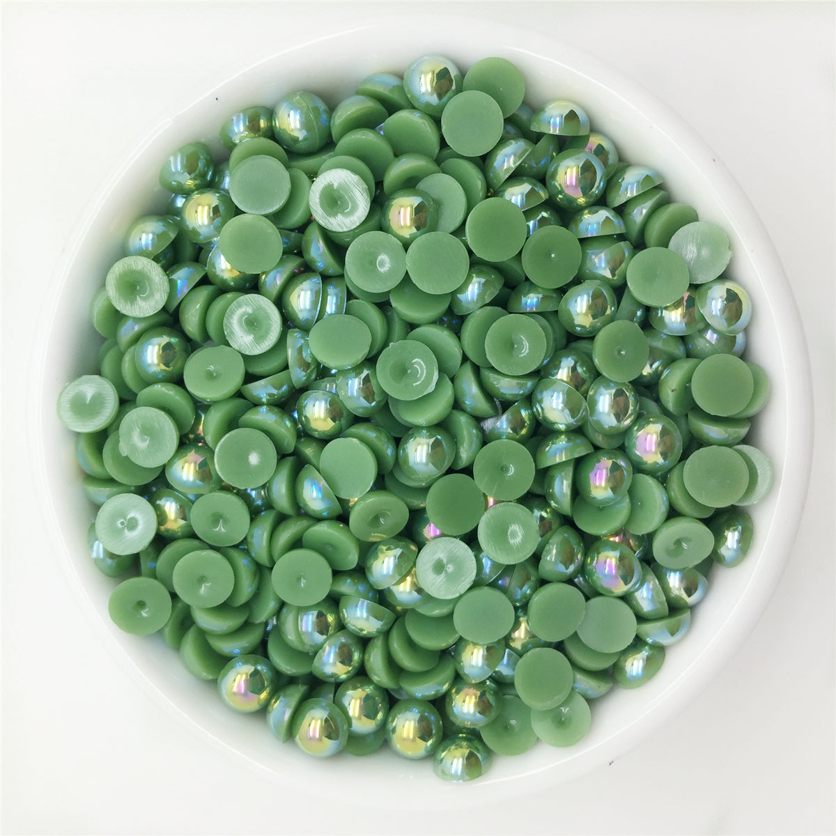 100pcs 6mm DIY Half Pearl Bead Flat Back Art Decor