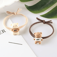 Little Bear Hair Ties Resin Hand Painted Animals Toddle Hair Accessories
