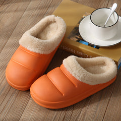 Women's Plush Lined Slippers Cozy Waterproof Bedroom Shoes