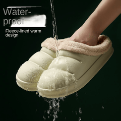 Women's Plush Lined Slippers Cozy Waterproof Bedroom Shoes