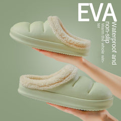 Women's Plush Lined Slippers Cozy Waterproof Bedroom Shoes