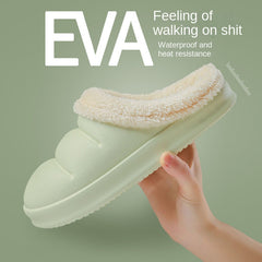 Women's Plush Lined Slippers Cozy Waterproof Bedroom Shoes