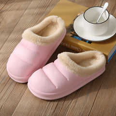 Women's Plush Lined Slippers Cozy Waterproof Bedroom Shoes