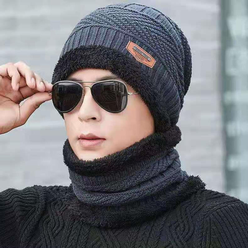 2pcs Men's Winter Fleece Knitted Hats