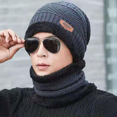 2pcs Men's Winter Fleece Knitted Hats