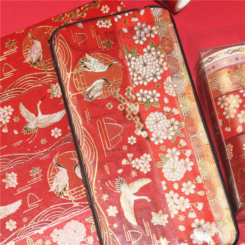 Bird Tape Crane Cherry Flower Pattern Decorative Tapes