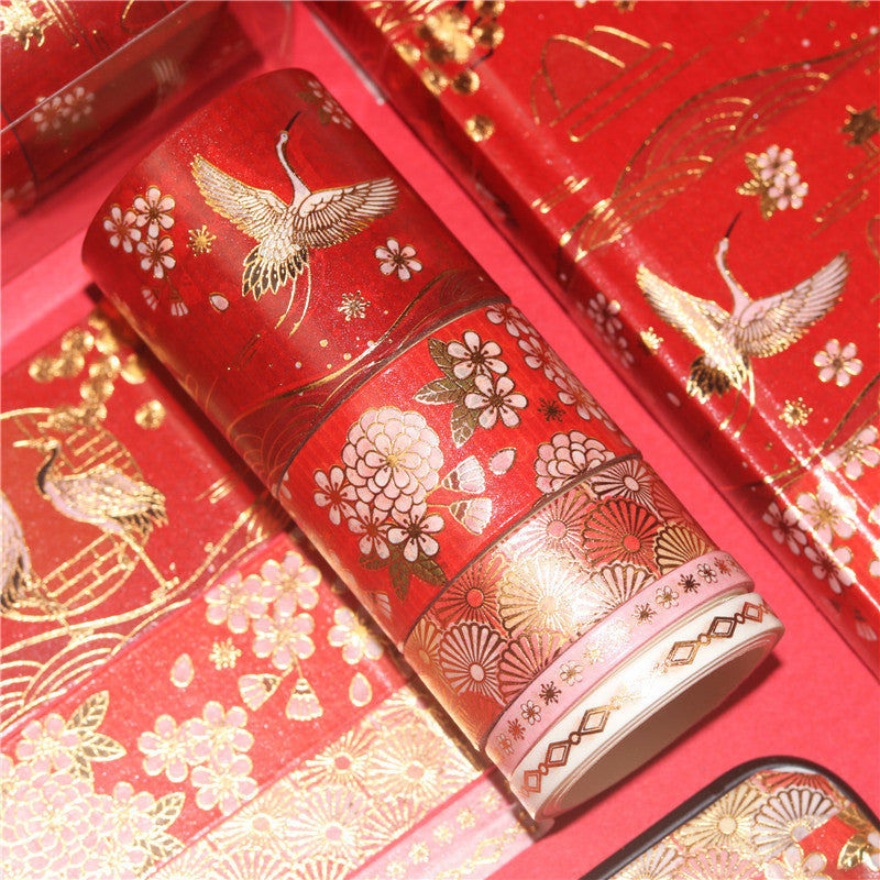 Bird Tape Crane Cherry Flower Pattern Decorative Tapes