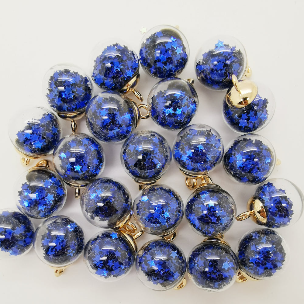 10pcs Mini Glass Jar With Star Charm Jewelry Making Beads