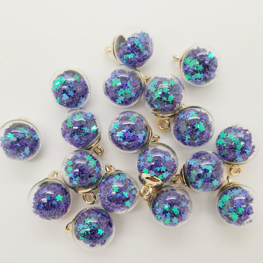 10pcs Mini Glass Jar With Star Charm Jewelry Making Beads