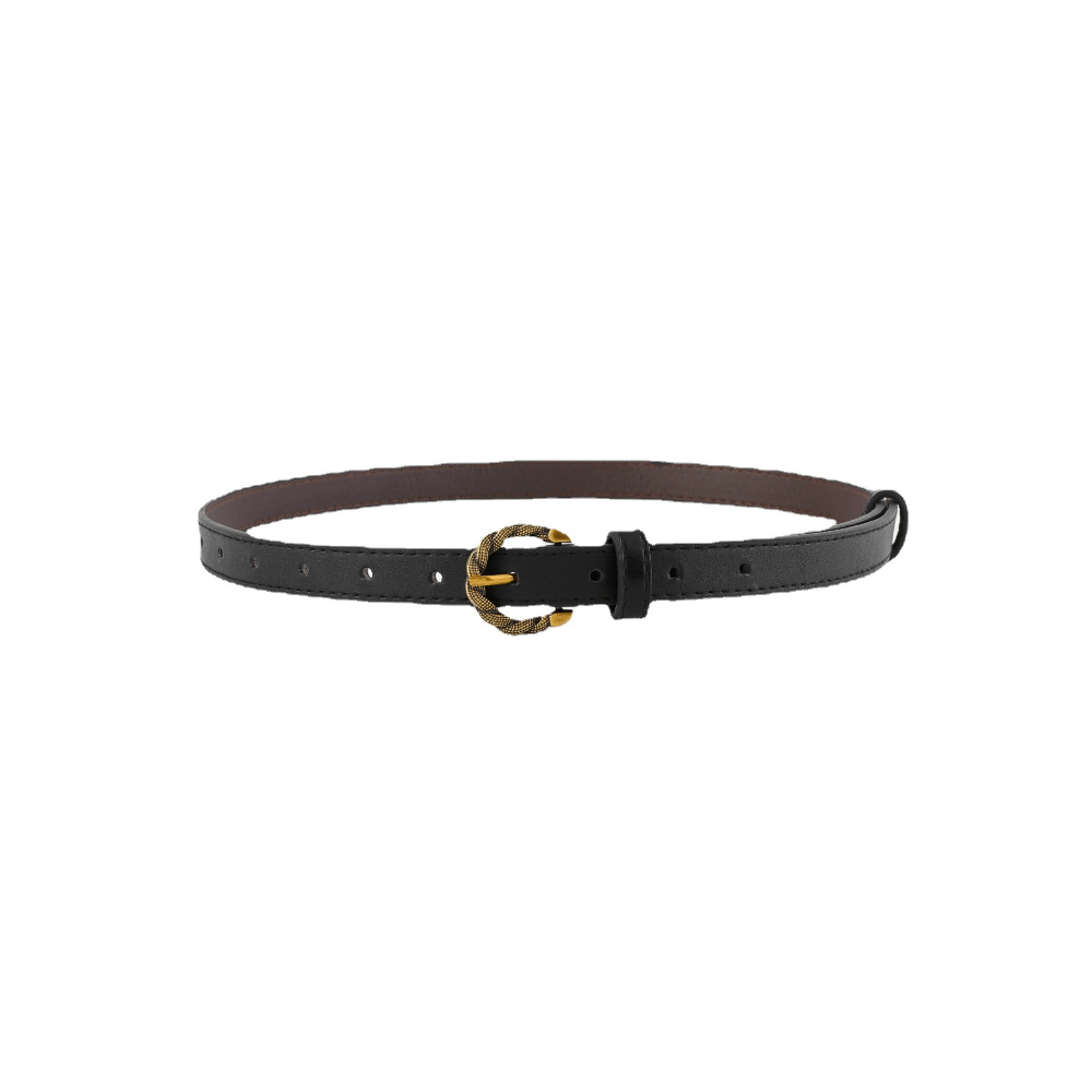 Vintage Snake Buckle Thin Pu Leather Belt for Women
