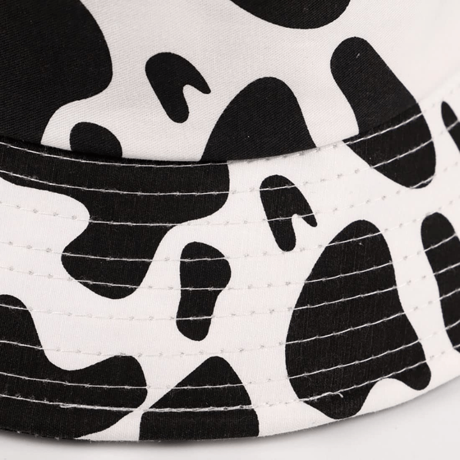 Cow Bucket Hat With Horn Ears Unisex Fisherman's Hat