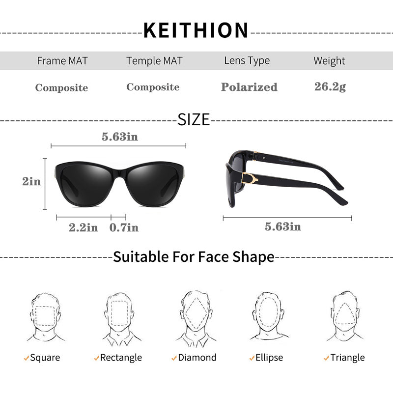 Cat Eye Polarized Sunglasses Womens Lady Driving Eyewear