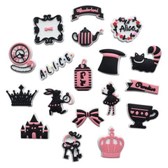 Princess Alice Pattern Shoe Charms For Clogs Jibts Bubble Slides Sandals