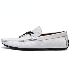 Men's Plaid Slip On Loafers Wear Resistant