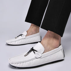 Men's Plaid Slip On Loafers Wear Resistant