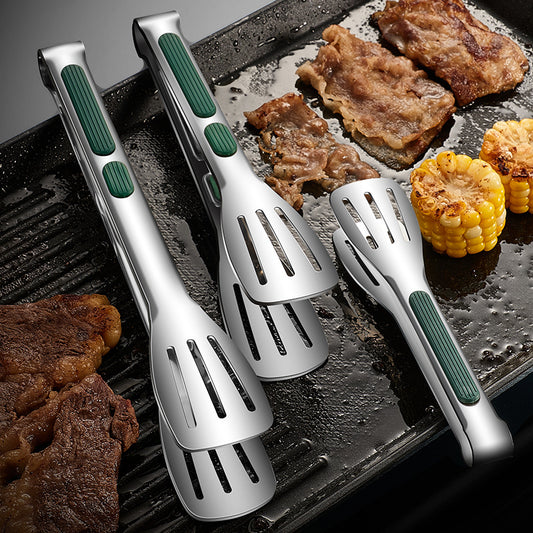 Stainless Steel Food Tongs Non Slip Grill Buffet Clamp