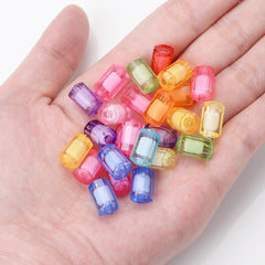 50pcs Transparent Geometric Spacer Beads for DIY Bracelet Necklace