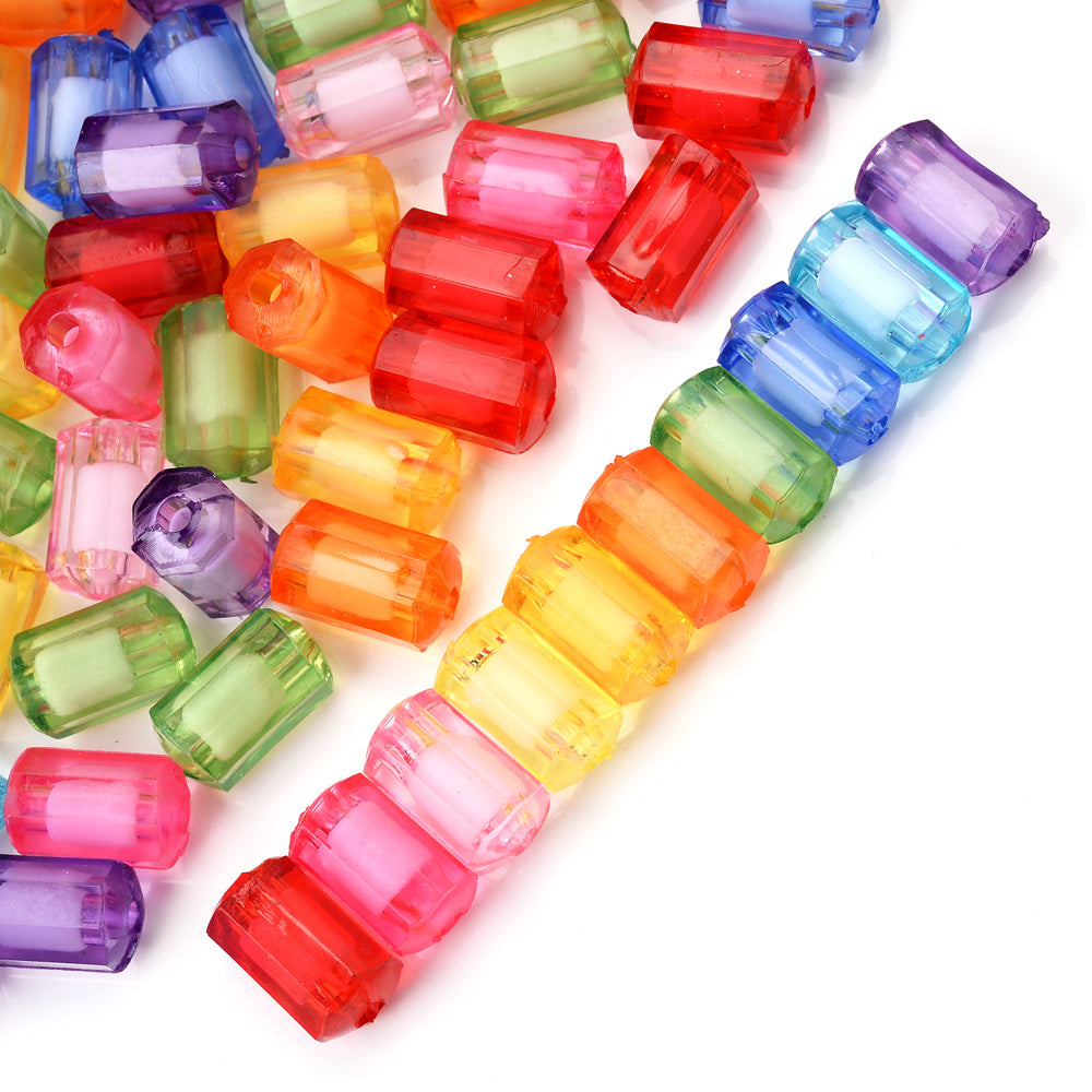 50pcs Transparent Geometric Spacer Beads for DIY Bracelet Necklace
