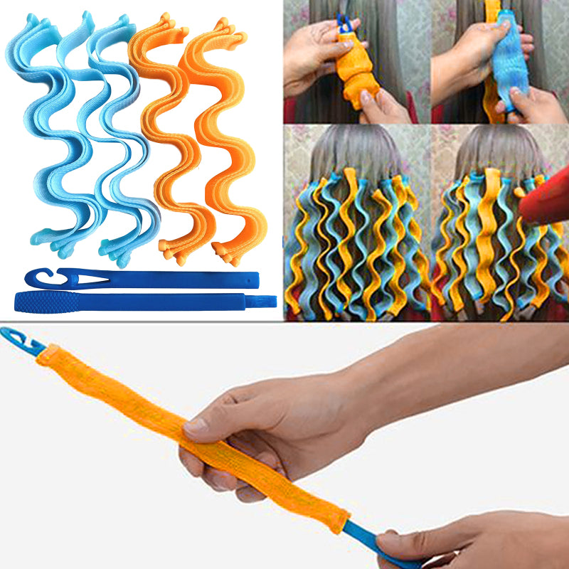 18pcs Hair Rollers Spiral Curls Heatless Curlers DIY Hair Styling Kit