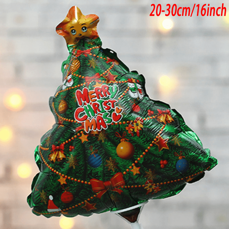 5pcs Mini Christmas Aluminum Balloons Snow Leopard Christmas Tree Santa Claus