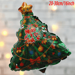 5pcs Mini Christmas Aluminum Balloons Snow Leopard Christmas Tree Santa Claus