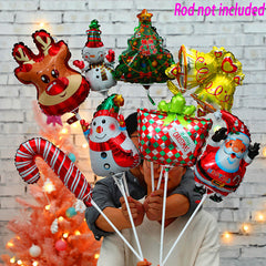 5pcs Mini Christmas Aluminum Balloons Snow Leopard Christmas Tree Santa Claus