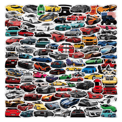 100 Sports Car Graffiti Waterproof Stickers DIY Materials