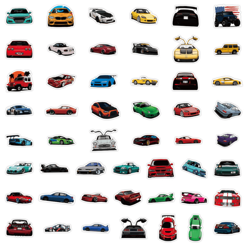 100 Sports Car Graffiti Waterproof Stickers DIY Materials
