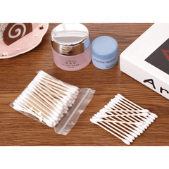 100pcs Wooden Stick Double Head Swab Sanitary Beauty Stick